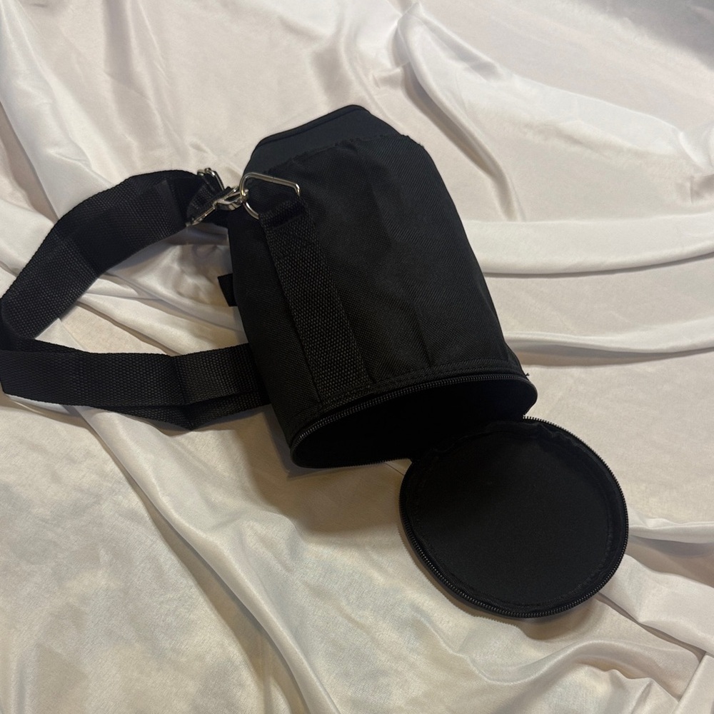 Black Portable Bottle Carrier with Adjustable Strap - Picture 5 of 6